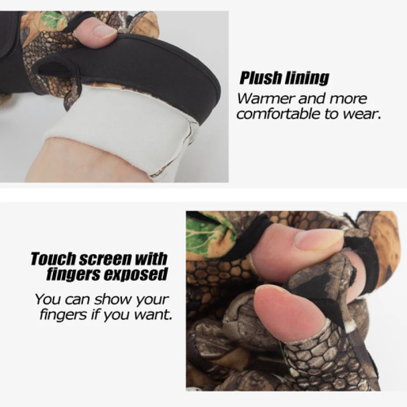 Autumn Winter Full Finger Hunting Gloves Touchscreen Anti-slip Protection Fishing Gloves Hunting Outdoor Sports Walking Gloves