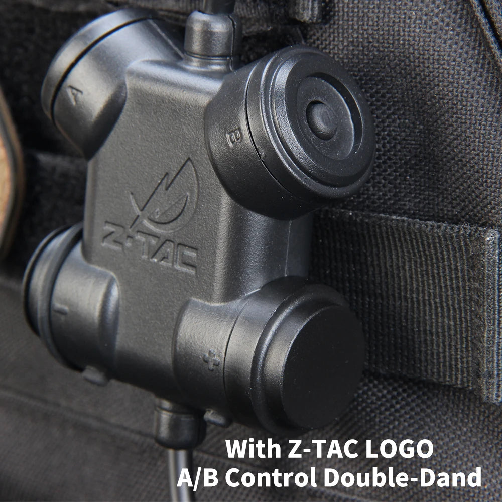Z-TAC Single Channel PTT Dual Button Adapter Cable 7 Plug Types for Kenwood Motorola Baofeng Walkie Talkie Radio Headset Airsoft