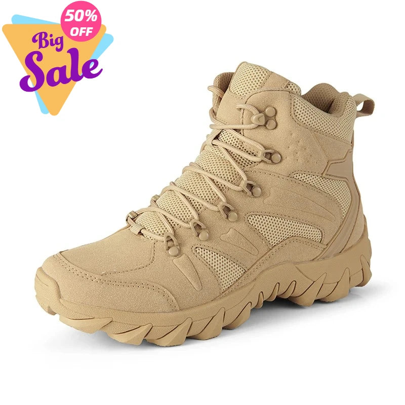 Upgraded Tactics Combat Training Boots Male Outdoors Camping Anti-wear Rapid Response Hiking Shoes Fishing Hunting Sneakers Men