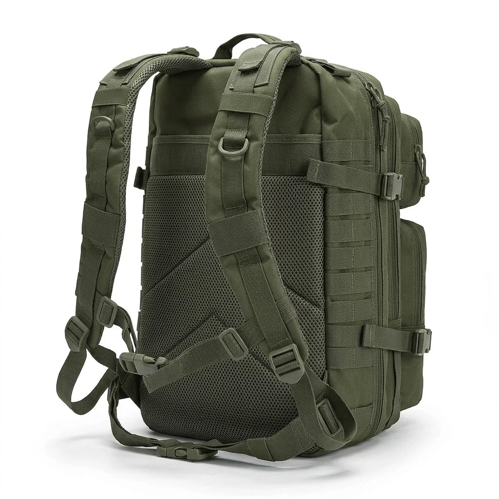 Men 45L Tactical Hiking Backpack Molle Mountaineering Water Resistant Outdoor Camping Trekking Backpacking Bushcraft Travel Rucksack Bug Out Bag Survival Emergency Large Capacity Climbing Cycling Daypack Women Durable Wear Resistant Trail Camp Hikers