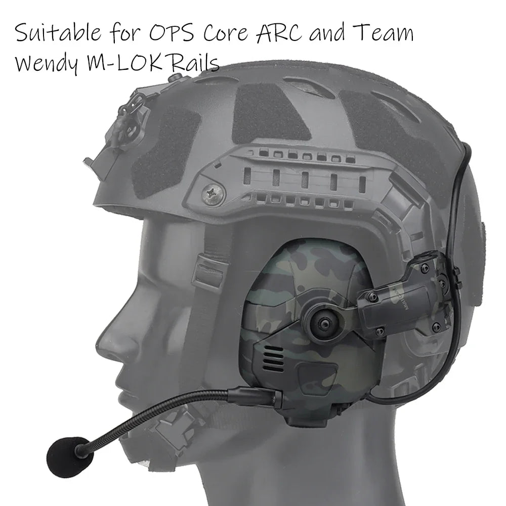 Noise Reduction Tactical Bluetooth Headset for OPS Core ARC and Wendy Sport Helmet Hunting Shooting Rechargeable Tuning