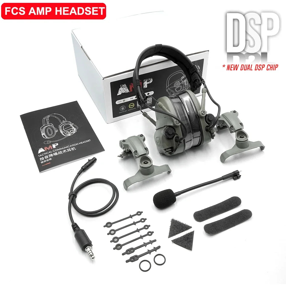 NEW FMA Full Digital Dual DPS AMP FCS-Tactical Headset Communication Noise Reduction Accessories Gear PTT V60