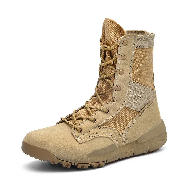 Topfight New High-top Combat Boots Men Women Outdoor Leather Desert Shoes Keep Warm Fur Trendy Anti Slip Casual Shoes