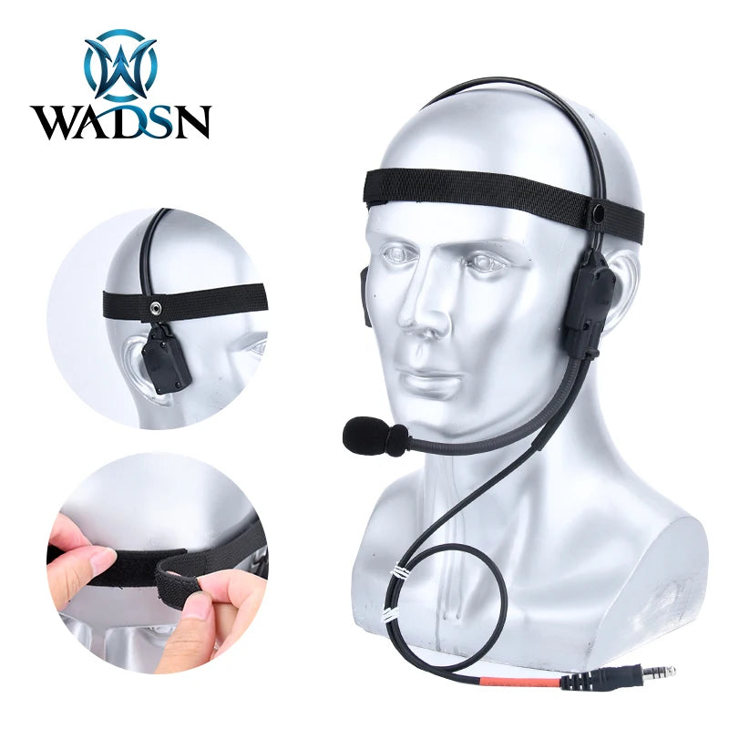 WADSN Tactical MH180 MH180-V Bone Conduction Headset Speaker Atlantic signal Earphone Airsoft Headphone 7.0 PLUG kenwood U94 PTT