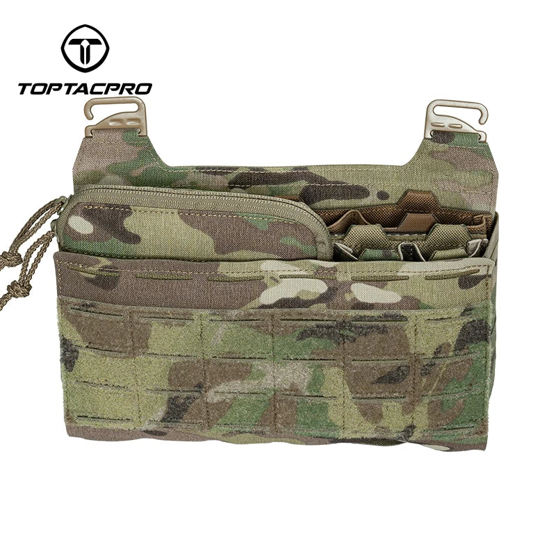 TOPTACPRO Tactical Front Panel Set FERRO Style Triple 556 Mag Double 9mm Mag Insert Pocket DOPE Set 8540