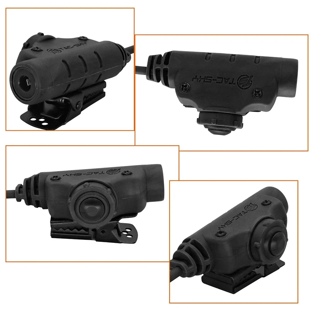 TS TAC-SKY Tactical Airsoft Sports Headset PTT Adapter 6 Pin V2 U94 PTT Compatible with AN/PRC 148 152 163 Walkie Talkie Mode