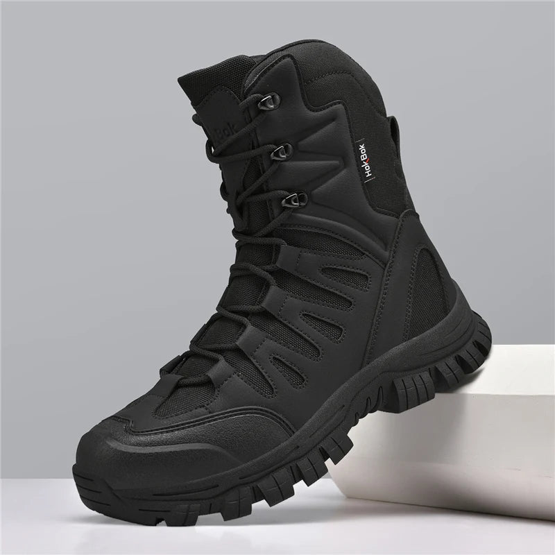 New High Quality Leather Men's Motorcycle Boots Outdoor Non-slip Men Ankle Boots Handmade Male Mid-Calf Boots Leisure Walk Botas