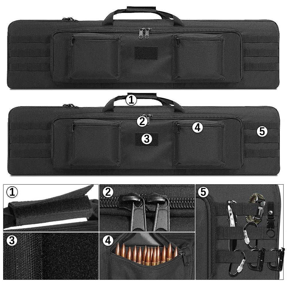 100 120cm Gun Bag Rifle Case Backpack Long Gun Carry Handbag Sniper Airsoft Rifle Gun Backpack Shoulder Bag for Hunting Accessor