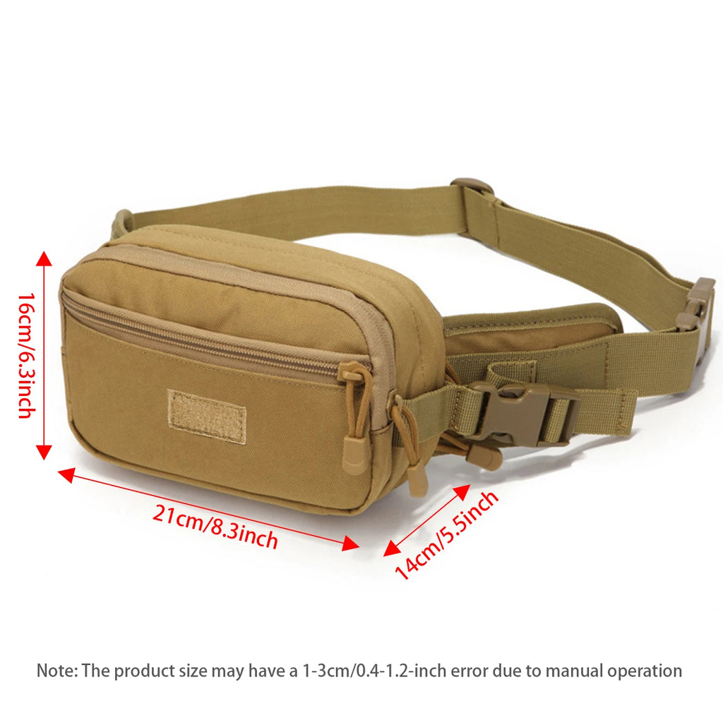 Multi functional hunting waist bag for men, outdoor concealed waist bag, adjustable waist belt, hiking and cycling waist bag