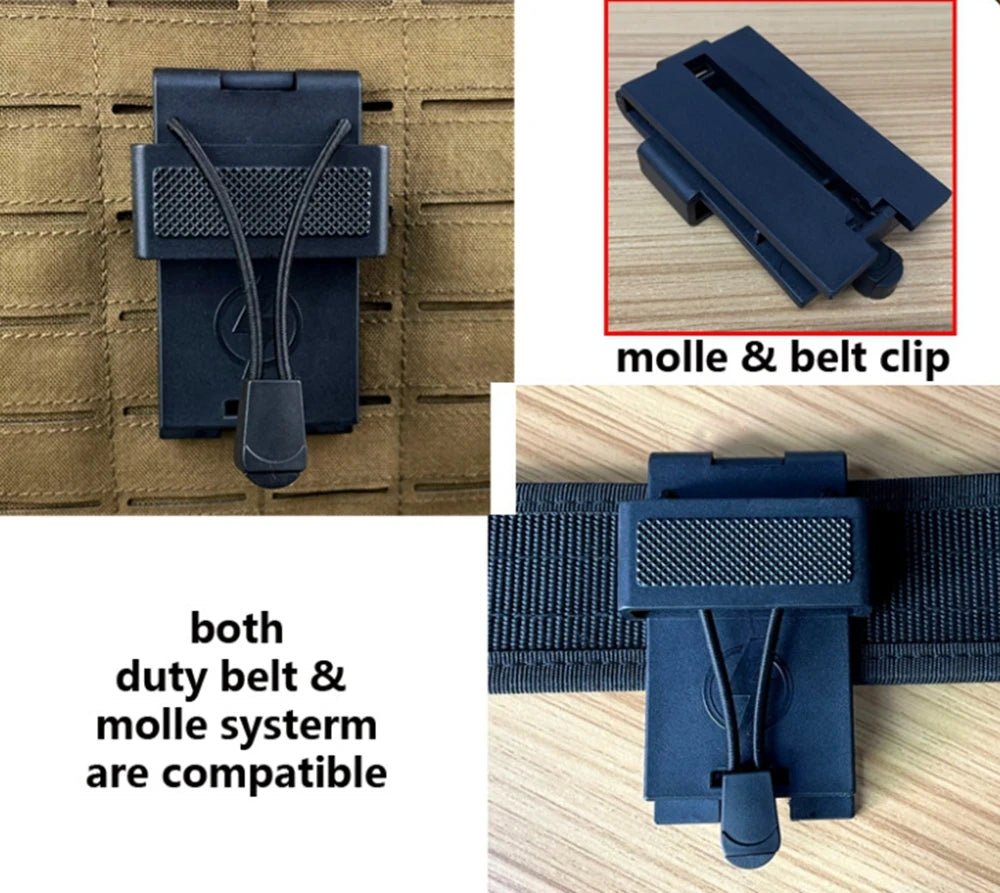 Tactical Radio Holder Radio Pouch for Duty Belt with Belt Clip Law Enforcement Accessories Walkie Talkie Pouch MOLLE Pouch