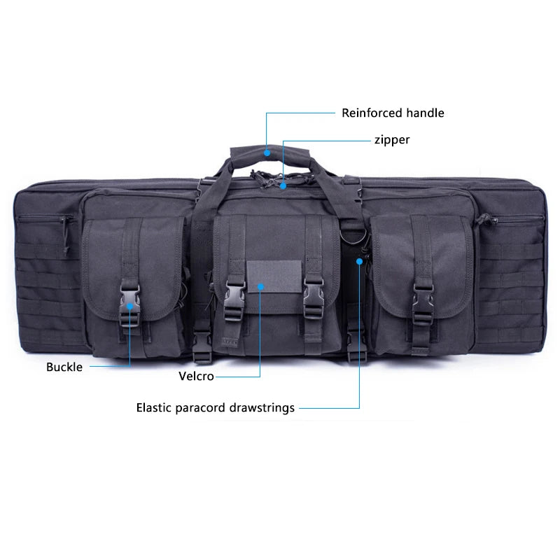 108/118/142CM Long Backpack for Hunting Fishing Tactical Accessories Protect Case Removable Pouch Molle System Outdoor Camping