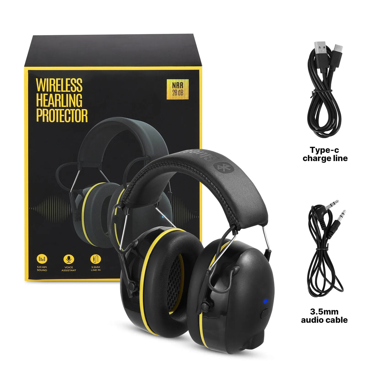 28dB Professional Noise Cancelling Bluetooth Earmuffs Electronic Hearing Protection Headset for Shooting, Hunting & Range