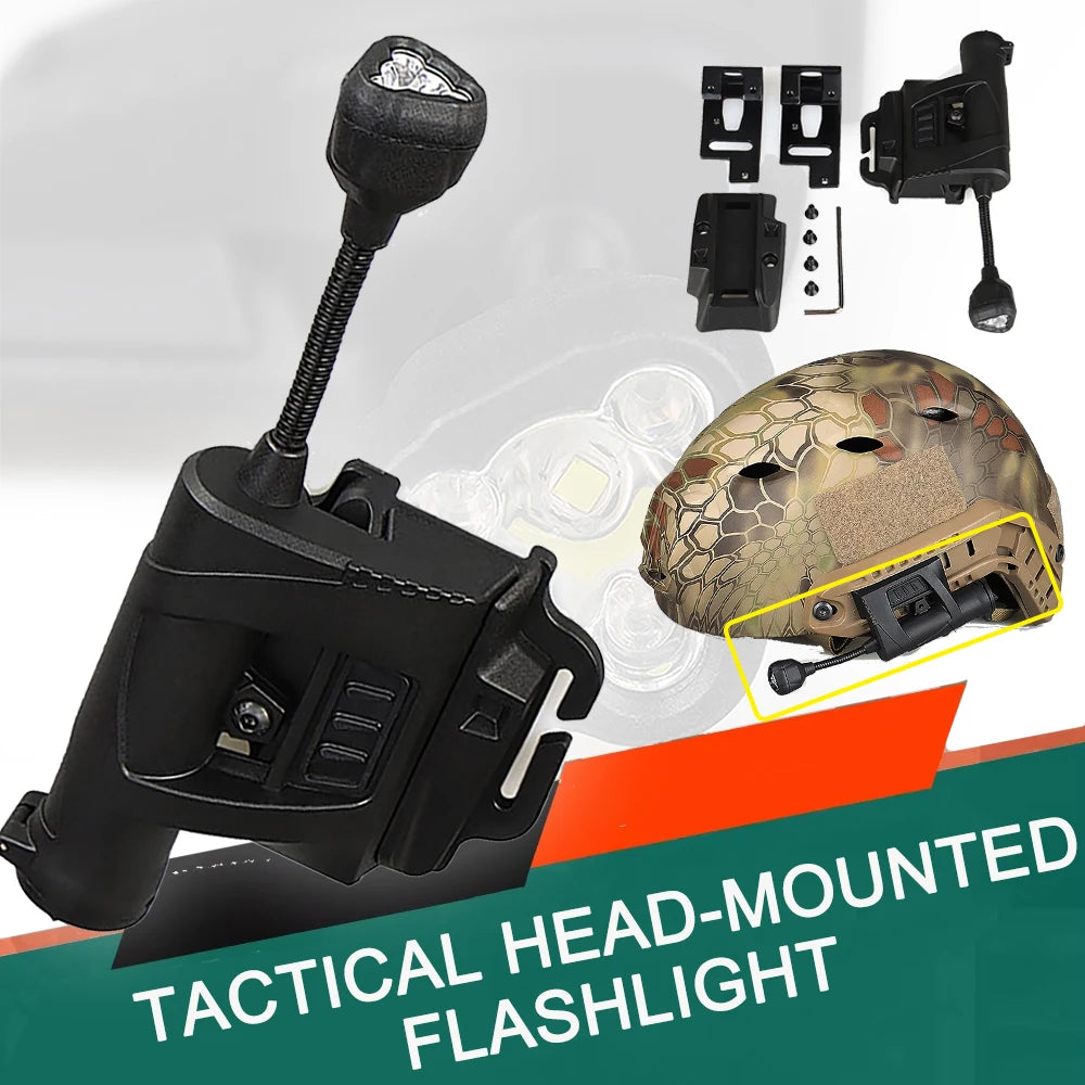 Tactical Outdoor Flashlight Head Mounted Rail Multifunction Torch White Red Strobe Light Illumination Tool Hunting Accessories