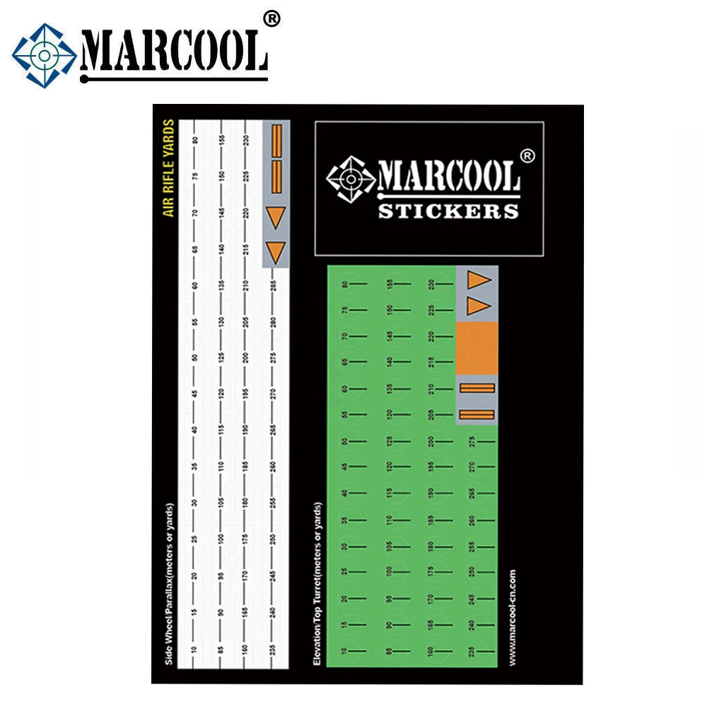 Marcool Riflescopes Sight Turret & Side Adjustment Scale Count Label Stickers Scope stickers