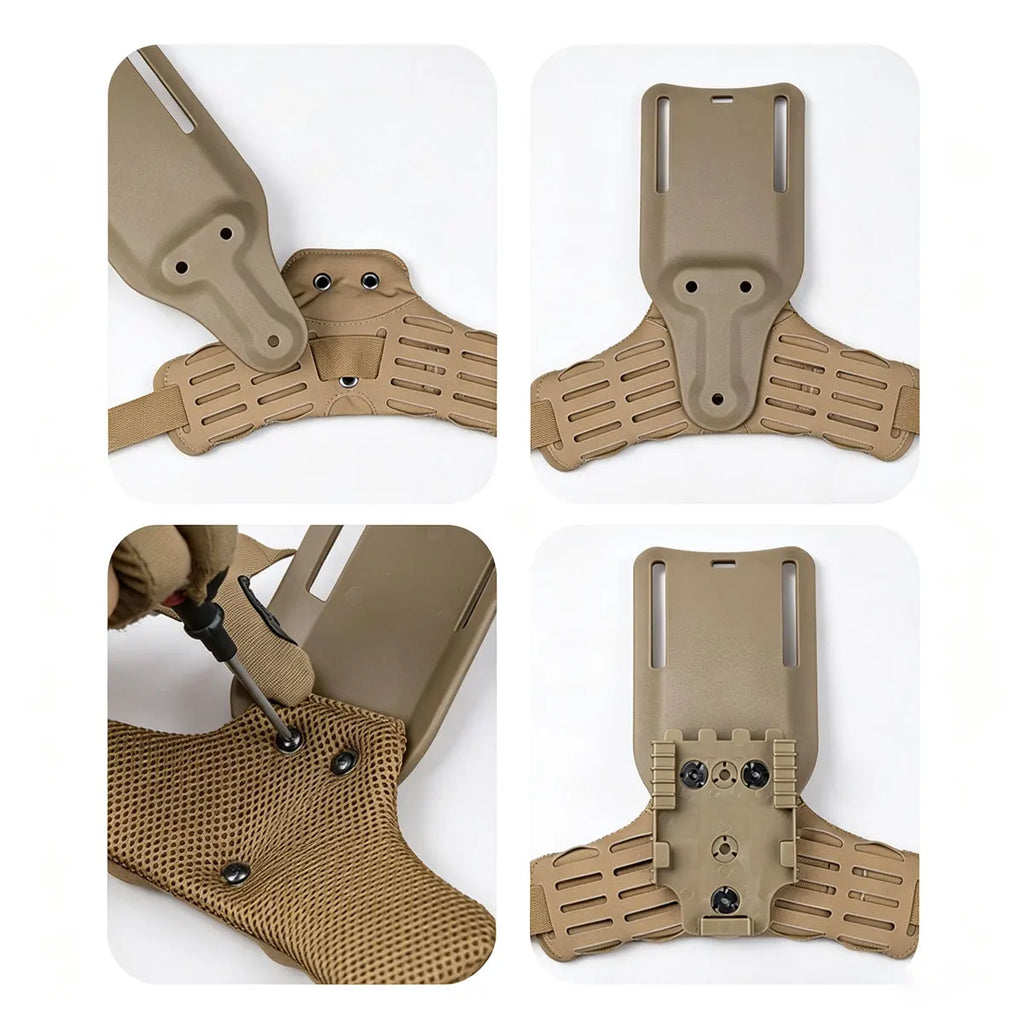 Leg Pistol Holster Thigh Platform Tactical Molle Holster Adapter Base Hunting Mid-Ride Leg Belt Loop with QLS kit Airsoft Gear