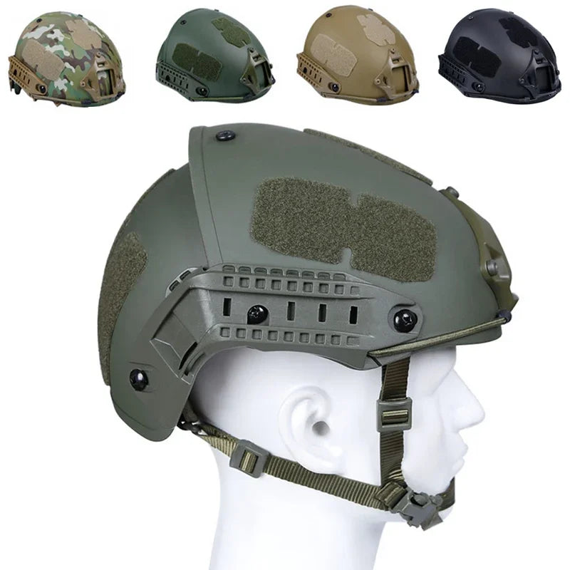 Tactical Helmet Airsoft Paintball CS Game Training Helmet with Night Vision Mount Adjustable Lightweight Head Protection Gear
