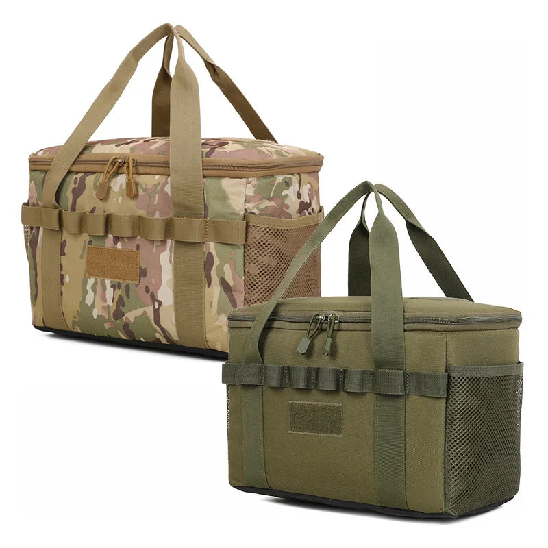 Outdoor Camping Tactical Bag - 14L Large Capacity Multi-Functional Tool & Picnic Gear Organizer with Multiple Compartments Black