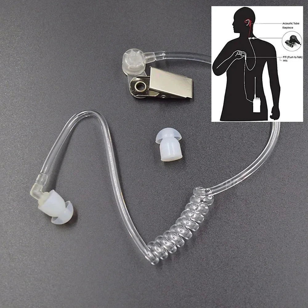 Acoustic Tube Earpiece K-Port Tactical Communication Accessories In-Ear Speaker Noise Isolation Wearable Radio Headset