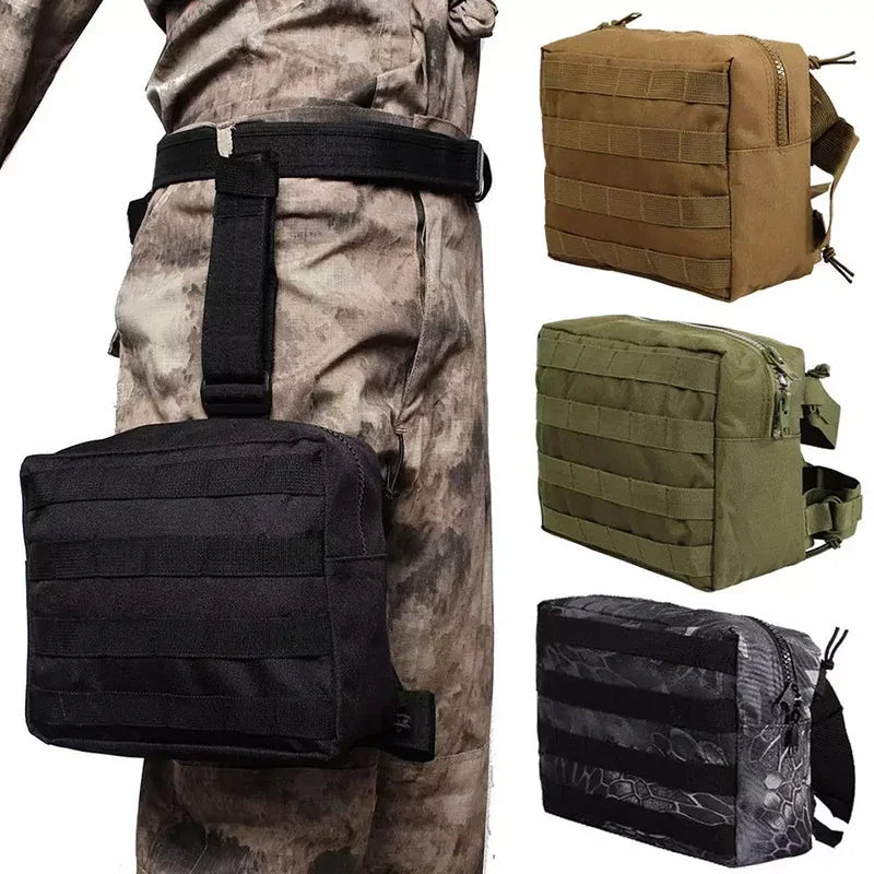 Hunting Thigh Molle Pack Nylon Tactical Drop Leg Bag Camping Cycling  Hunting CS Hanging Tactical Tool Bag High Capacity