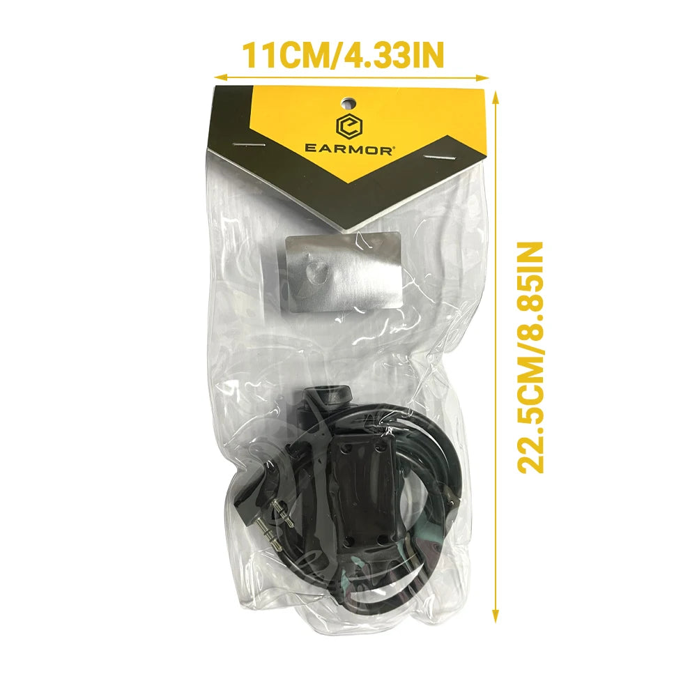 EARMOR M51 PTT Adapter Airsoft Tactical Headset Phone Plug Tactical Headset Accessory Finger Line Button Combination
