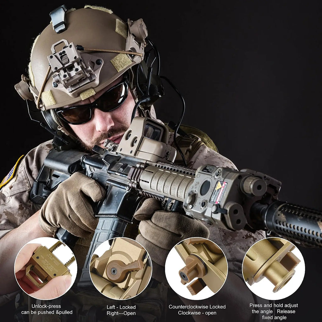 BOOIU L4G24 NVG Tactical Helmet Mount Metal Holder Bracket Helmet Accessories For PVS15/18 Goggles Night Vision Stent