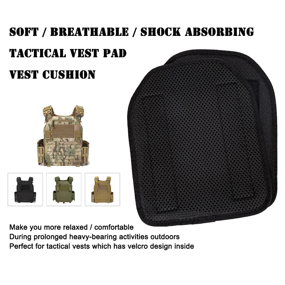 One Pcs/Pair Plate Carrier Cushion Breathable  Black Tactical Vest Air Mesh Padfor Outdoor Military Hunting Accessories