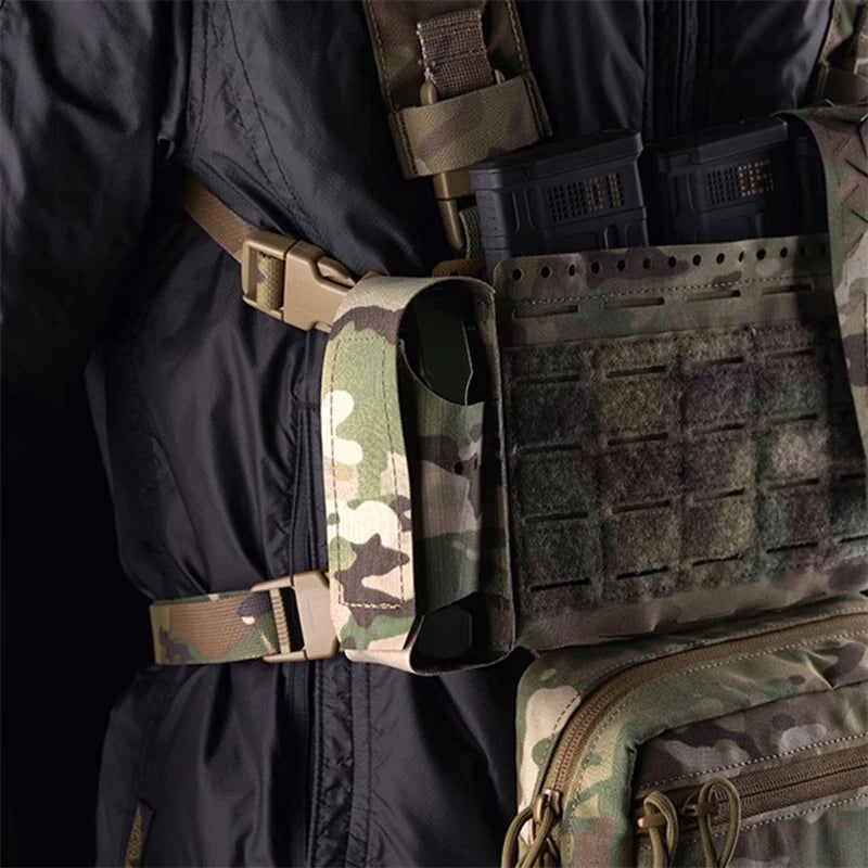 Modular First Aid Organizer Pouch Dual-Compartment Tourniquet & Flashlight Storage for Hunting Field Belt Vest Equipment