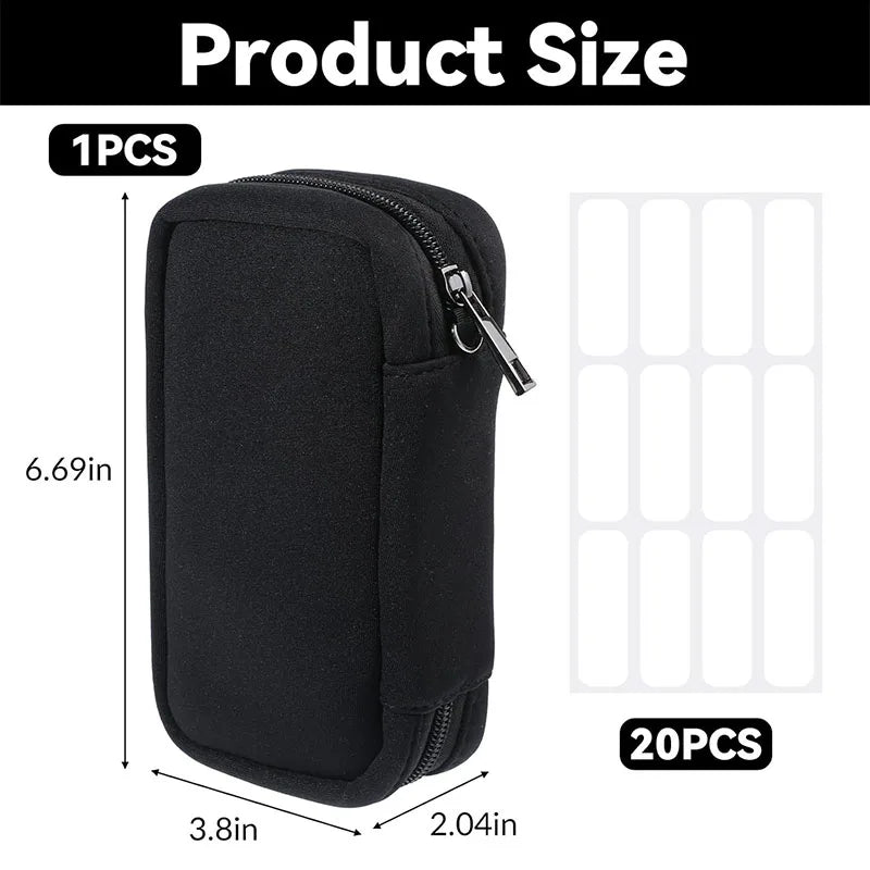 20 Slots USB Flash Drive Case USB Organizer With Labels Flash Drive Storage Case For Memory Stick Jump Drives Thumb Drives Black