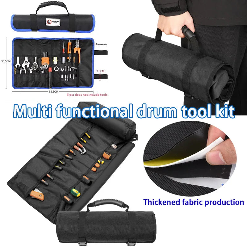 Oxford Cloth Roll Portable Pouch Bag Wrench Tool Foldable Spanner Hammer Camping Pocket Tool Storage Bag Electrician Bag