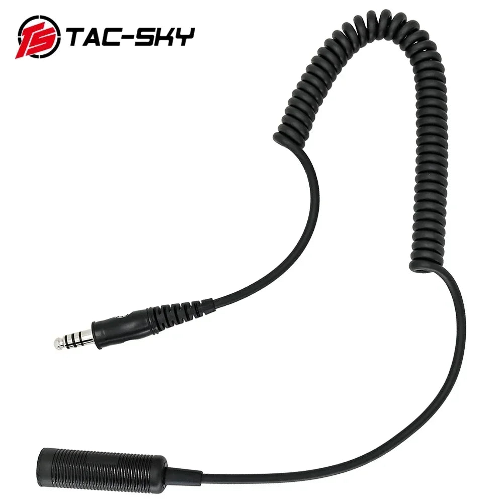 Ts Tac-Sky Military U-174/U Plug Adapter Tactical Headset Extension Cable Standard  For Comta I Ii Iii /Sordin Headset