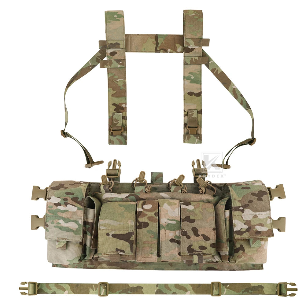 KRYDEX 500D Tactical Chest Rig UW Gen IV Low Profile Micro Fight Rigs Vest With 556 9mm GP Pouch Multifunction Pockets H Harness