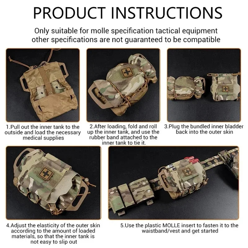 MOLLE Tactical IFAK Medical Pouch Rapid Deployment First Aid Kit Outdoor Survival Hunting Portable  Storage Bag CFFH