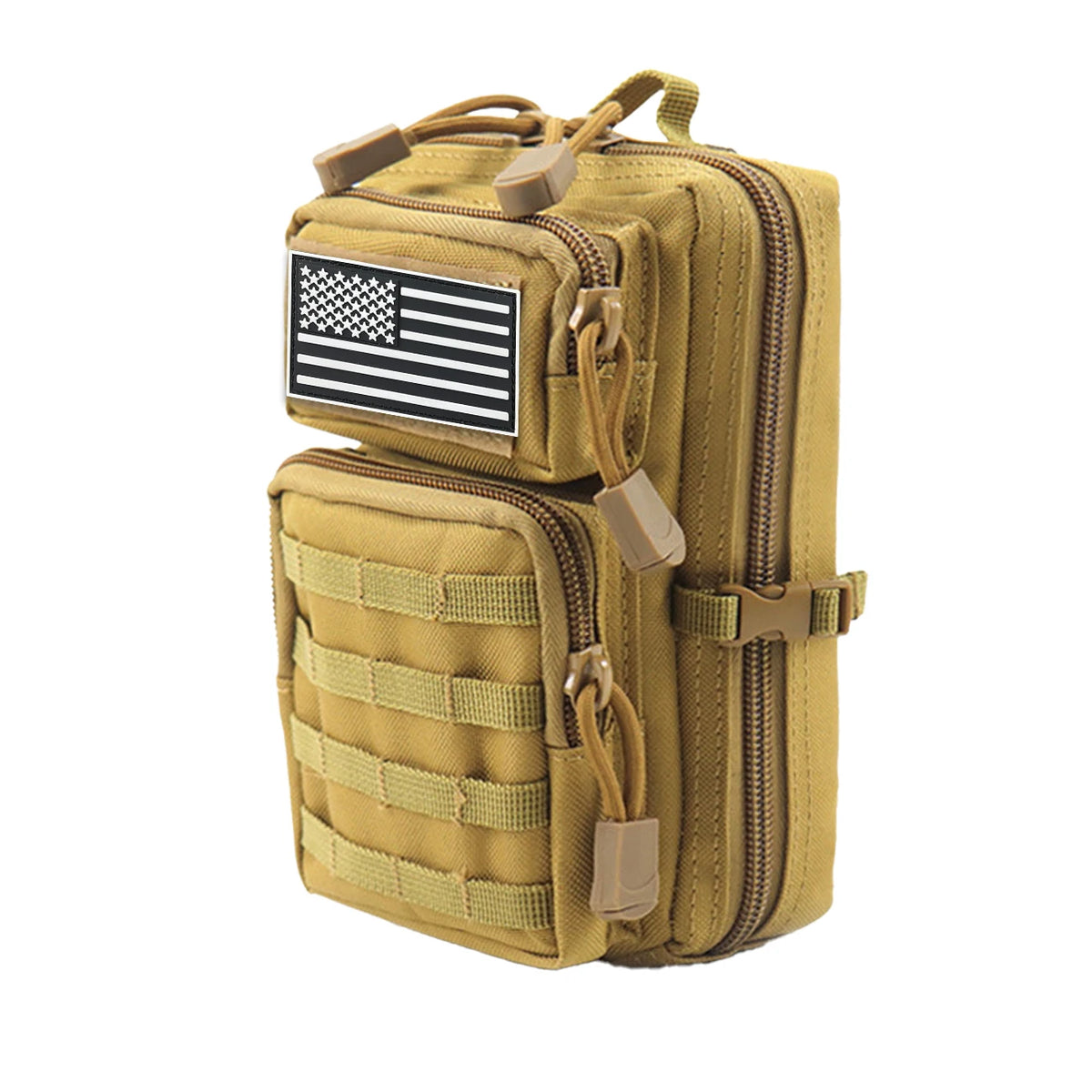 2L multi layered mobile phone bag waist hanging bag, with multiple ways of wearing, suitable for outdoor hiking trips
