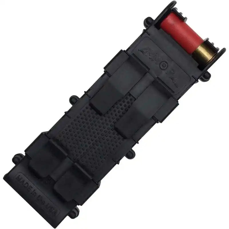 MOLLE Quick Attach 8-Round 12GA Airsoft Shotgun Shell Holder, Tactical Ammo Pouch with Removable Bottom, Heavy Duty ABS Shell Carrier for Vest Belt Gear Organization