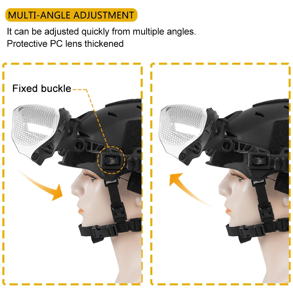 BOOIU Tactical Helmet Wendy 3.0 OP Goggles Anti fog Riot Wendy Guide Rail Multi-angle Glasses Outdoor Protective Goggles