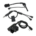Tactical Walkie-talkie Headphones Adapter Y-line Kit with Tactical 94 Ptt & Headset Mic for COMTAC Tactical Shooting Headset