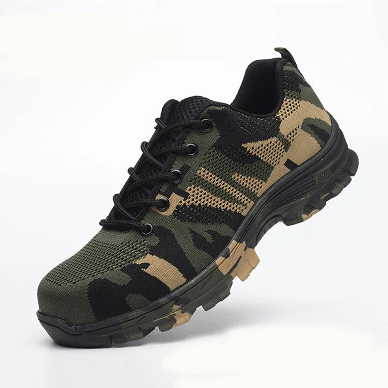 Safety Steel Toe Shoes Men Waterproof Work Shoe Labor Insurance Puncture Proof Sneakers Mens  Tactical Camo Boots