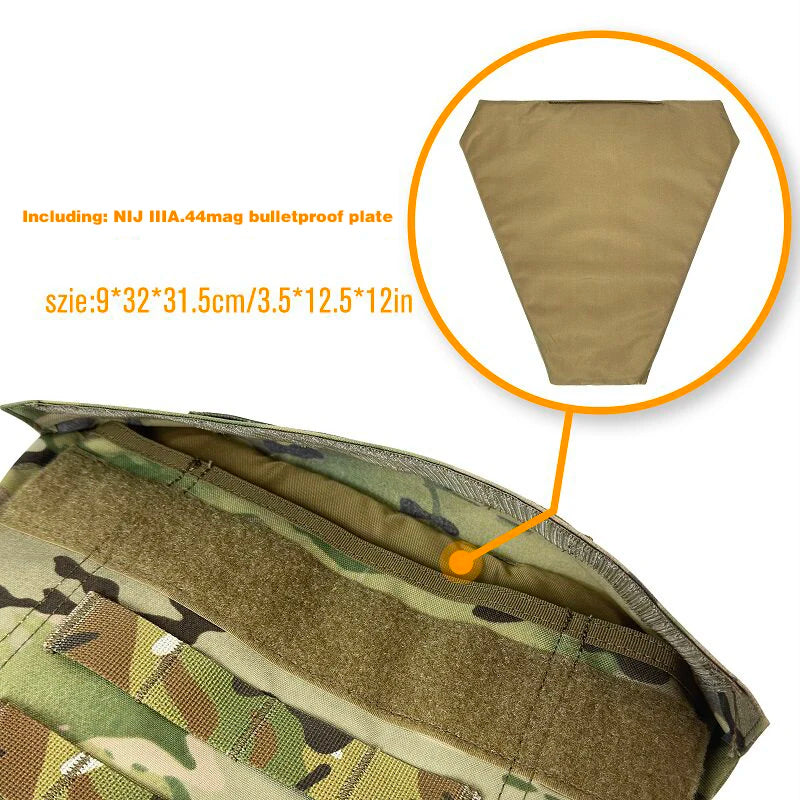 NIJ IIIA Tactical Ballistic Groin Guard Protector Armor Plate-Multi-Purpose for Vest Outdoor Protective Combat & Airsoft