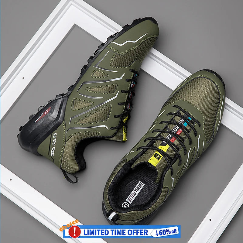 Men‘s Outdoor Hiking Shoes Non-slip Wear Resistant Breathable Splashproof Climbing Hunting Mountain Shoes Male Trekking Sneaker