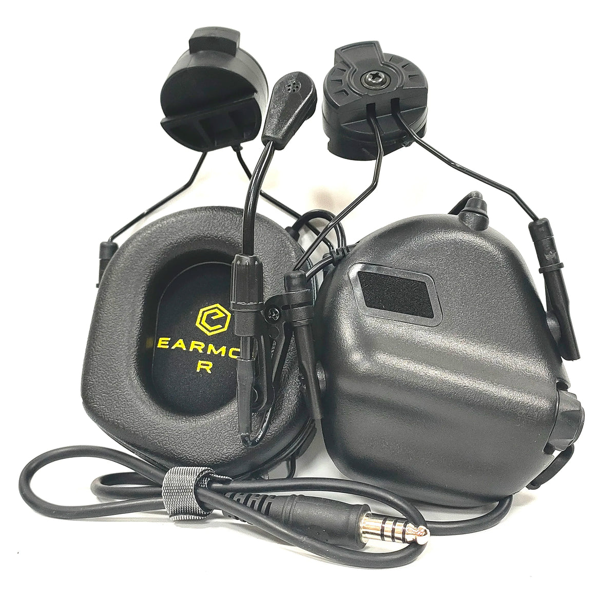 EARMOR Tactical Headset M32H MOD4 RAC Rail Adapter Set Noise Canceling Aviation Communication Softair Headphones-Black