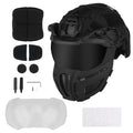 Tactical FAST Helmet Full Covered Helmets with Steel Mesh Mask / Goggles Hunting Motorcycle Cosplay Protective Gear