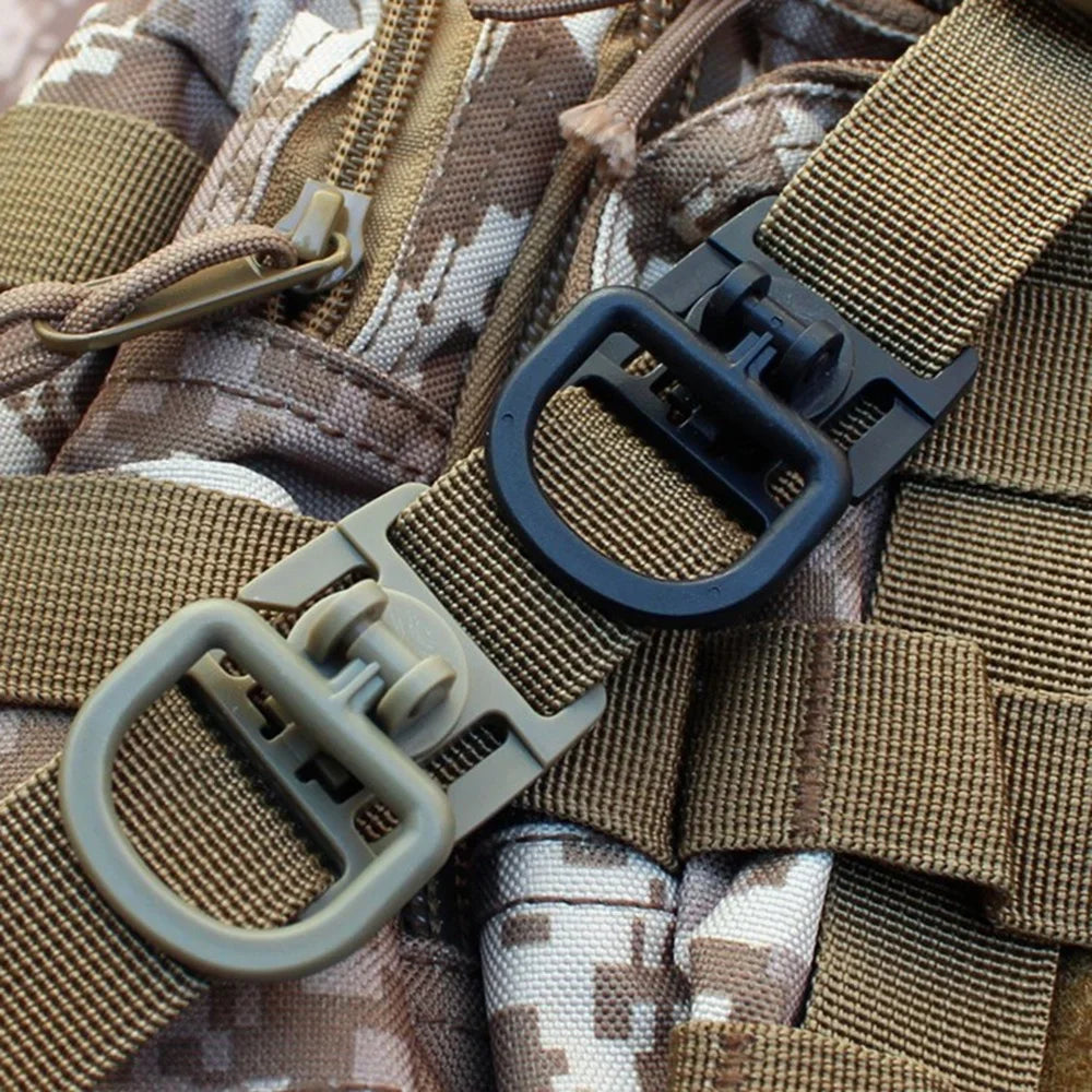 4Pcs 360 Rotation D-Ring Clips Molle Bag Accessories for MOLLE Webbing Attachment Backpacks D-Ring Grimloc Locking  D-Ring