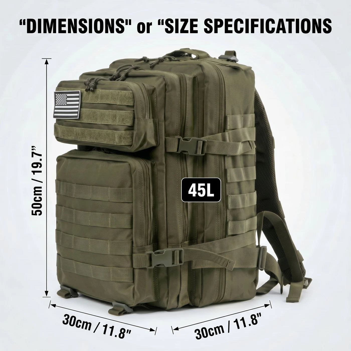 45L Tactical Gym Backpack Molle Large Capacity Multi Pocket Storage Bag Durable Wear Resistant Fitness Training Bag Heavy Duty Rucksack For Men Women Sports Workout Business Trips Outdoor Training Daily Commute Luggage Bag