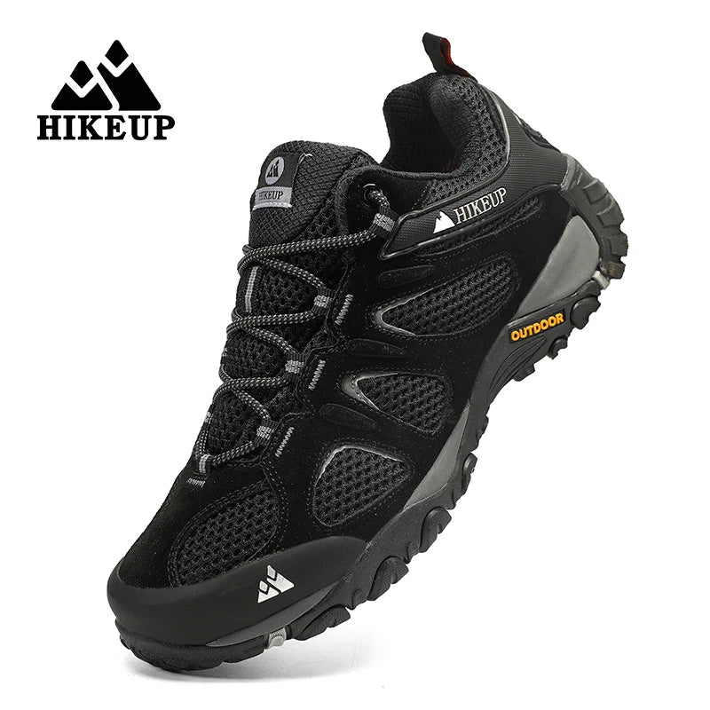 HIKEUP Men Shoes Breathable Splashproof Outdoor Hiking Shoes Mountain Climbing Sport Men Hunting Trekking Sneaker