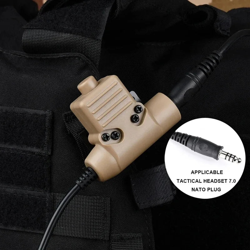 WADSN Military Tactical U94 PTT For Communication Headset Earmor Fit Motorola Midland Baofeng Kenwood Plug Walkie Talkie