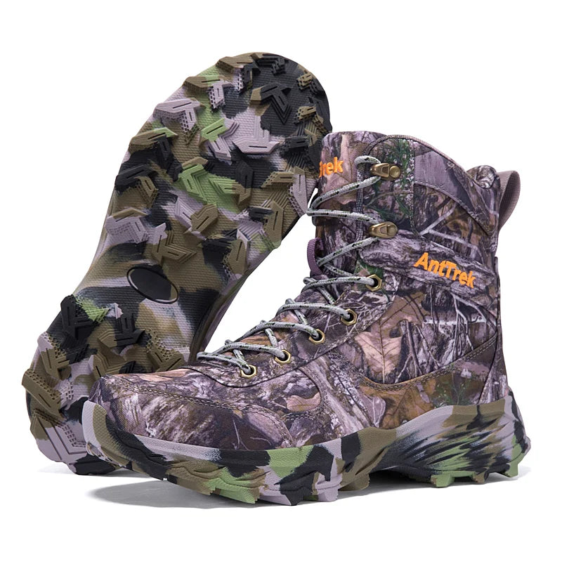 Men Shoes High Quality Hiking Boots Leather Waterproof Fishing Hunting Sneakers Outdoor Anti Slip Tactical Desert Combat Boots