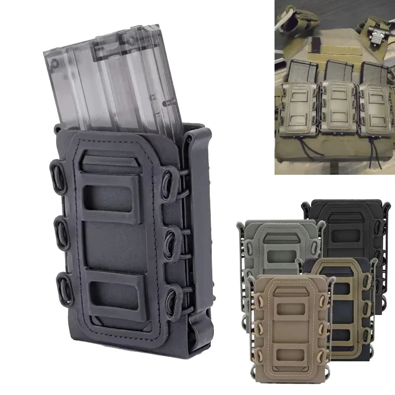 Tactical Magazine Pouch Molle for Ar15 M4 5.56 7.62mm Scorpion Fast Mag Quick Release Mag TPR Holster Adjustable Case Box
