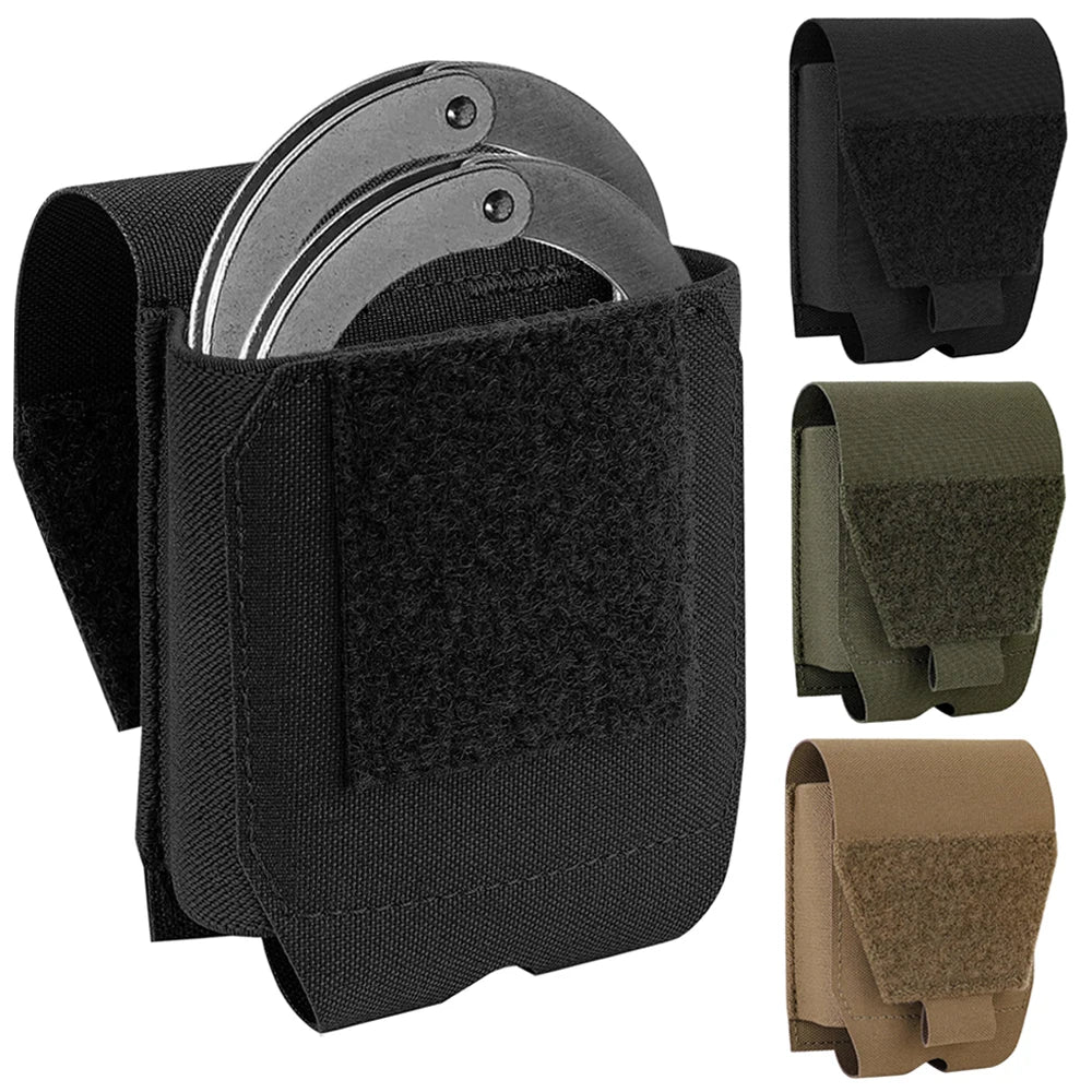 Handcuffs Pouch Molle Shackles Case Universal Handcuffs Holster Quick Release Standard Chain Cuffs Holder for Tactical Vest