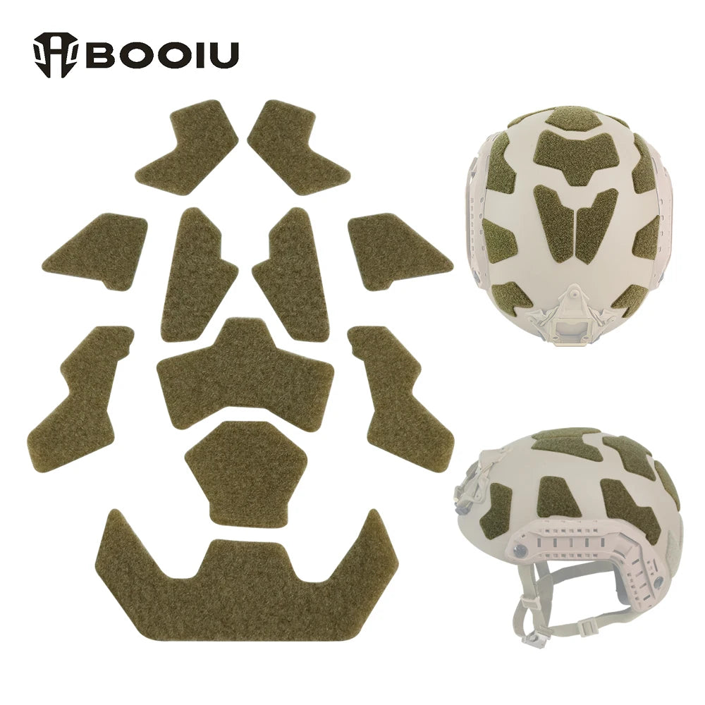 BOOIU 11Pcs/set Tactical Helmet Magic Sticker Velcros FAST Airsoft Helmet Padding Stickers Universal Tape Helmet Accessories