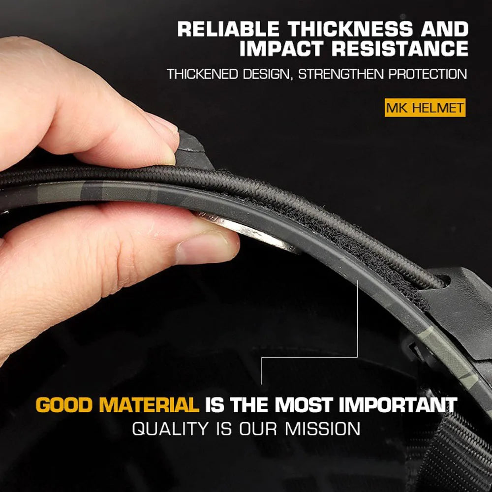 Tactical MK Helmet Thickened Outdoor Hunting Combat Training Fast Helmet Shooting Airsoft Cycling Sports Full Protection Gear